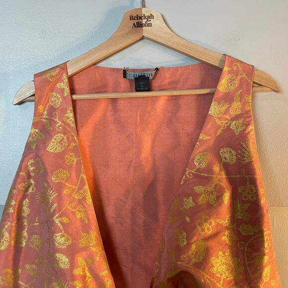 Lafayette 148 SET Silk Shantung Pleated Kareem Skirt & Tie Top SIZE 12 EUC - Picture 3 of 15